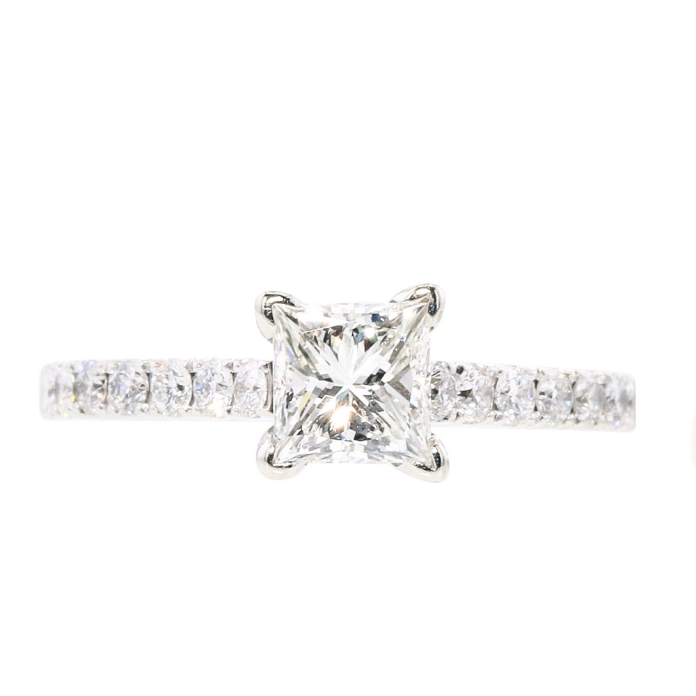 Genuine Natural Diamond & White Gold Engagement Ring Bridal Set